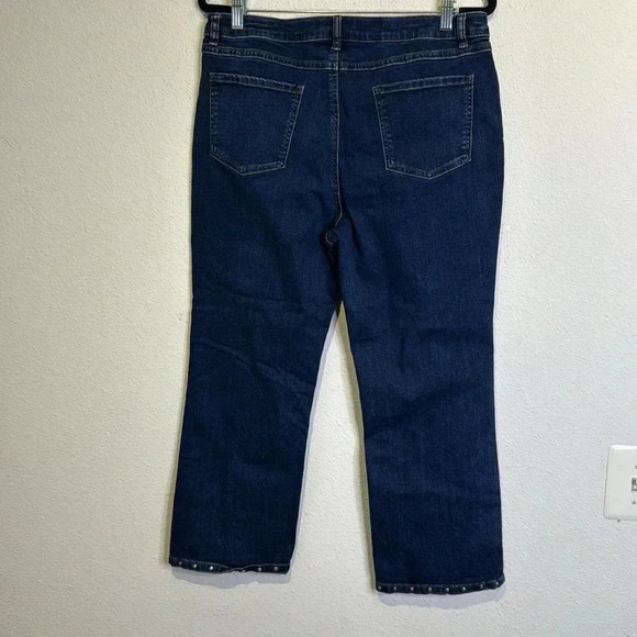 FDJ French dressing Olivia metal flare cropped metal grommets -jeans size 14 - Picture 3 of 4